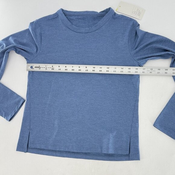 NWT All In Motion Blue Long Slv Peekaboo Back Athletic Shirt XS‎ Comfort Stretch - Picture 8 of 8
